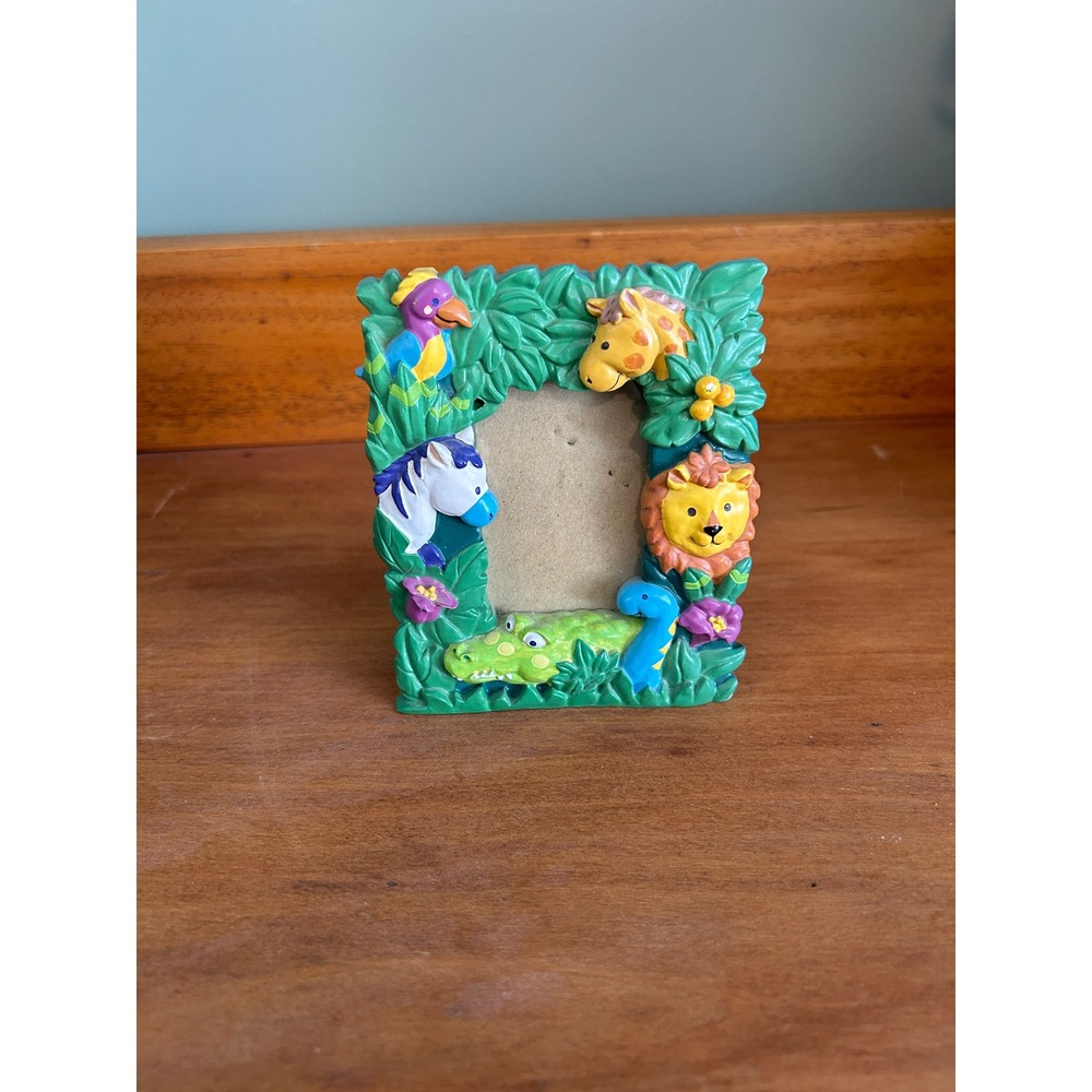 3D Safari Animal Resin Frame Jungle Nursery Decor Lion Zebra Giraffe Colorful